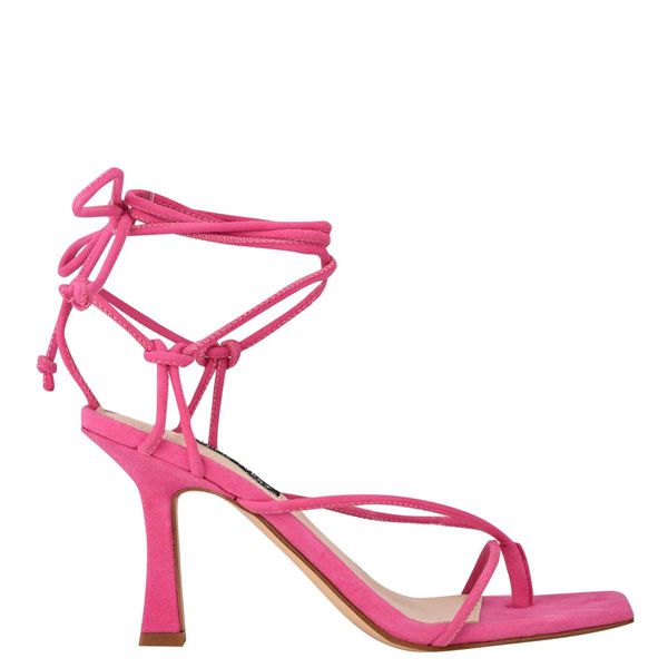 Nine West Yarin Ankle Wrap Pink Heeled Sandals | South Africa 11Y71-9H45